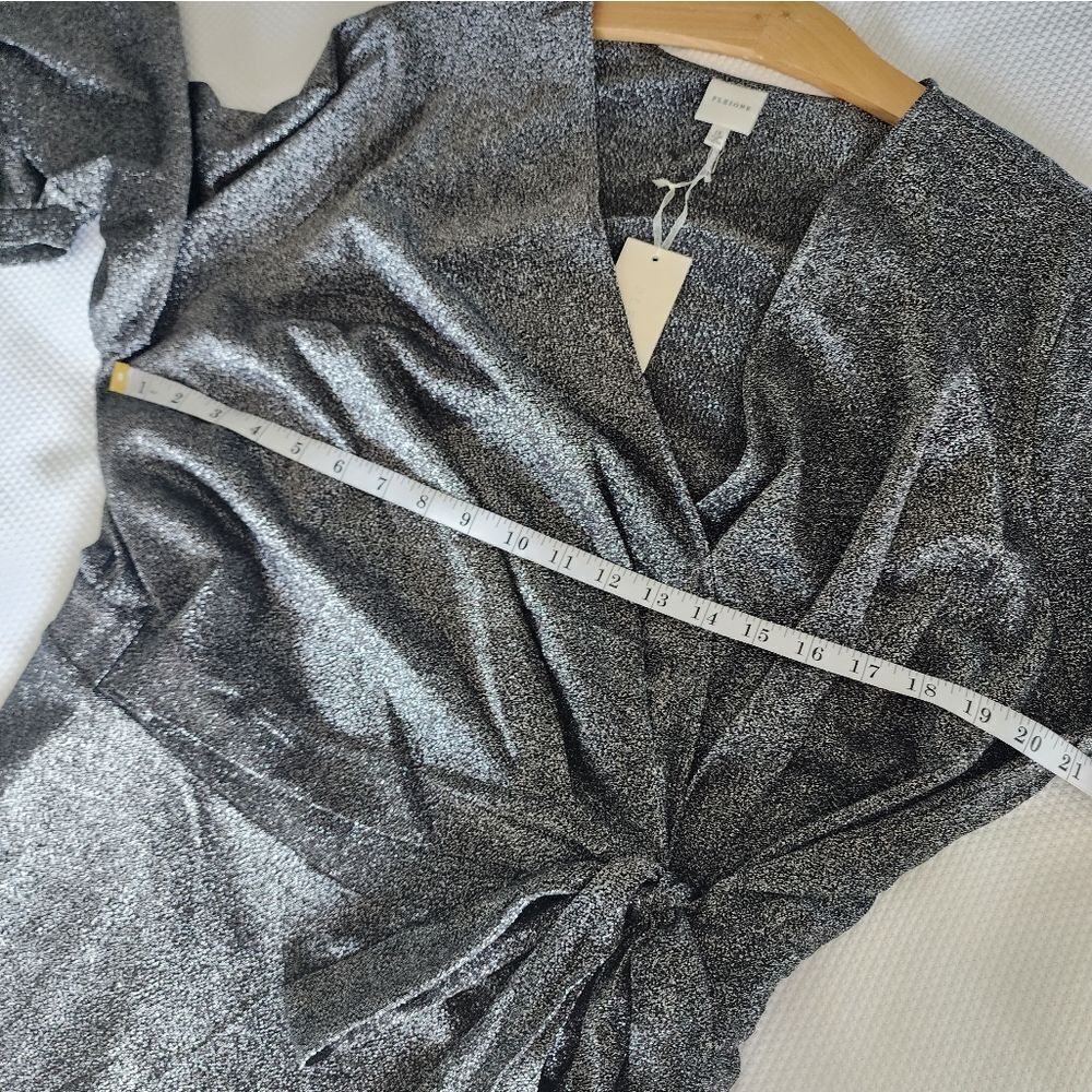 PLEIONE Metallic faux wrap midi dress - Picture 12 of 16